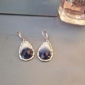 Faux stone silver earrings